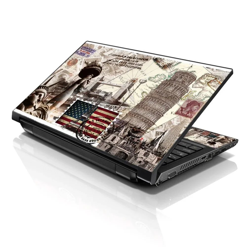 LSS 15.6 & 17.3 Inches Laptop Notebook Skin Sticker Decal - World Landmarks